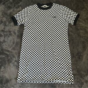 Vans "High Roller" Checkerboard T-Shirt Dress / Oversized Tee